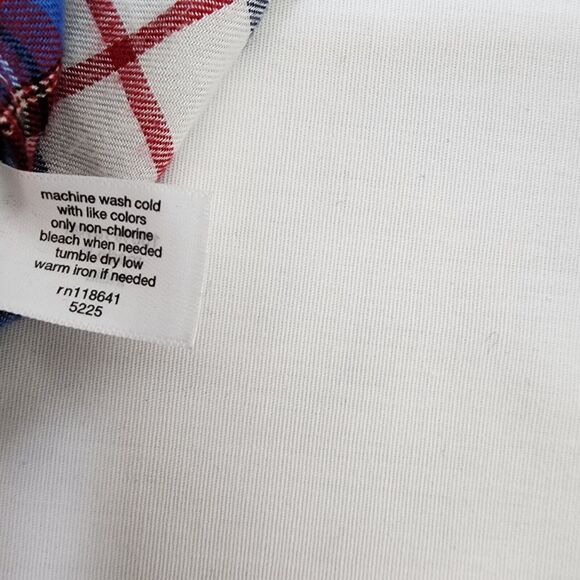 Lane Bryant Womens Top Size 14 Classic Button Down Tie Hem Plaid Long Sleeve Red - Picture 11 of 12